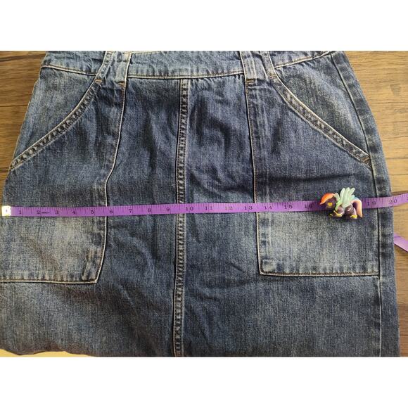 Seasalt Cornwall Denim Pencil Skirt Carpenter Pockets Dark Wash Landscapist US10 - Picture 6 of 9